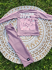 Arka Desenli Mürdüm takım