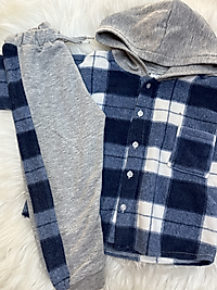 İkili kapüşonlu Oduncu Gömlek Eşofman Takım